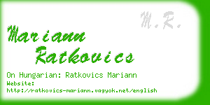 mariann ratkovics business card